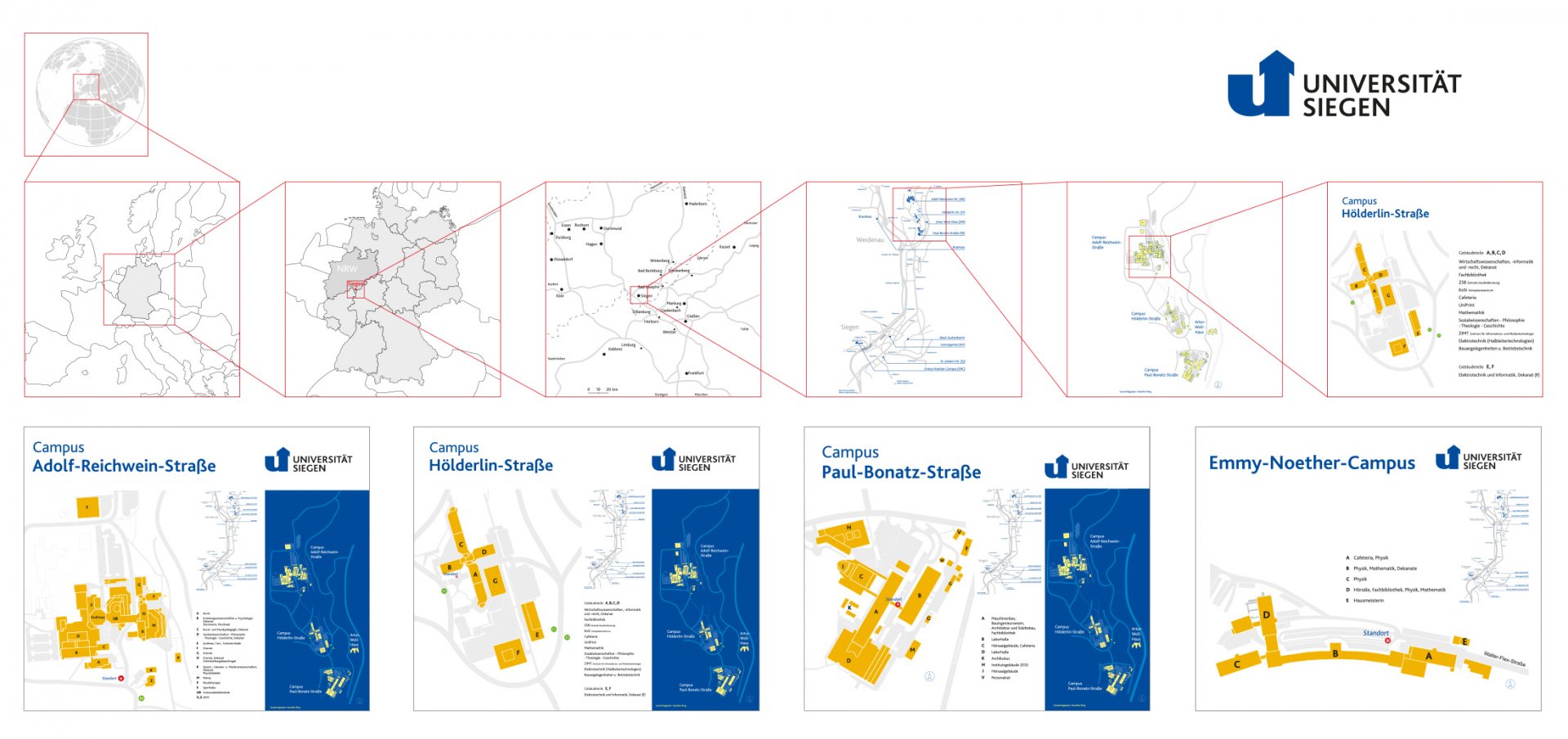 Lageplaene Universität Siegen