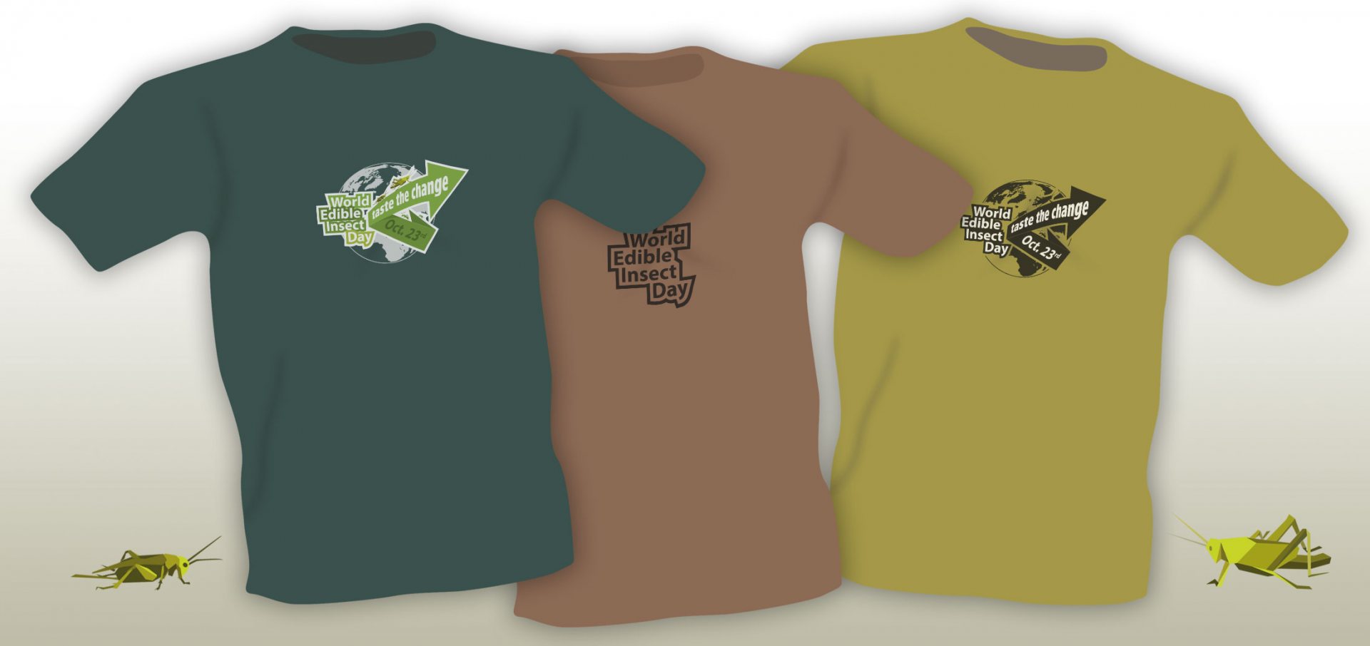 #unten World Edible Insect Day Logo Varianten tshirts